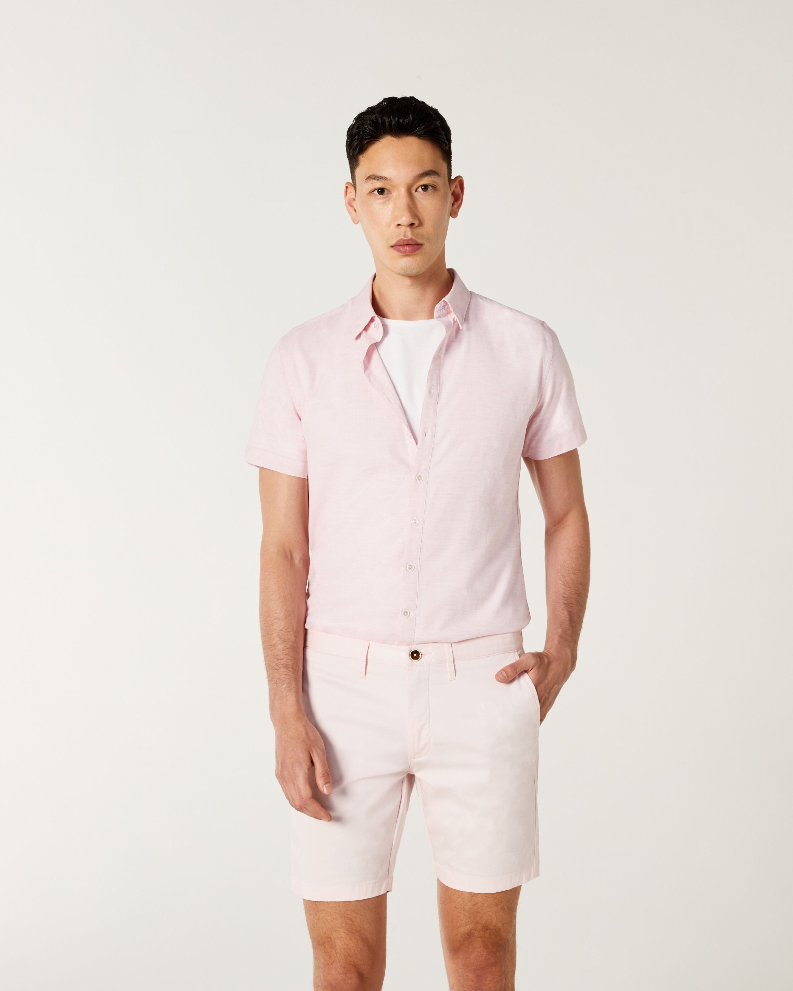 Mens pink polo shorts clearance